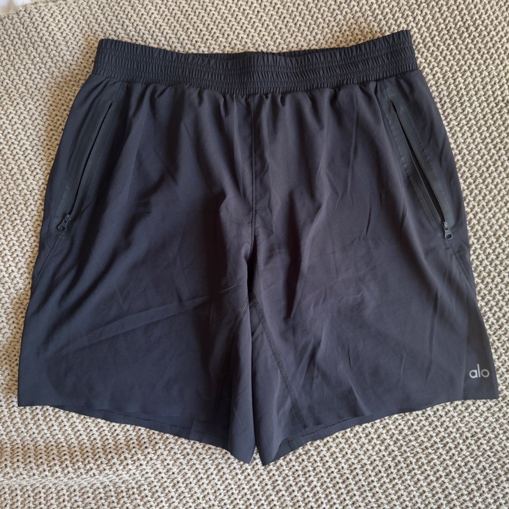 ALO Yoga Black Athletic Shorts with Liner